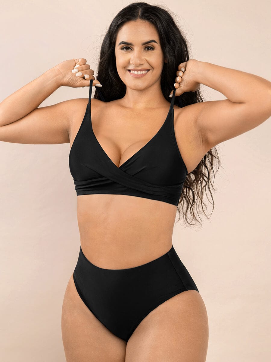 Cross-Front Sculpting One-Piece Swimsuit