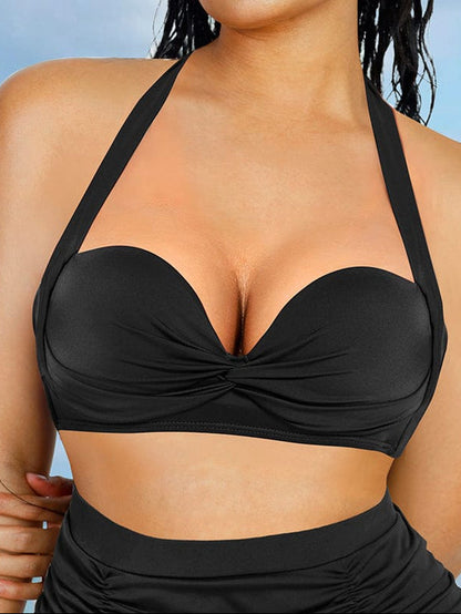 Twist-Knot Tankini Top with Built-In Bra
