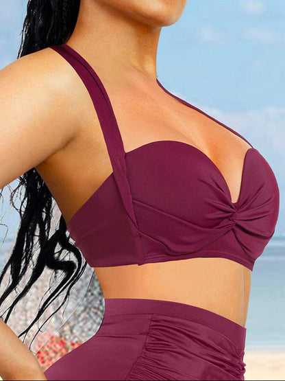 Twist-Knot Tankini Top with Built-In Bra
