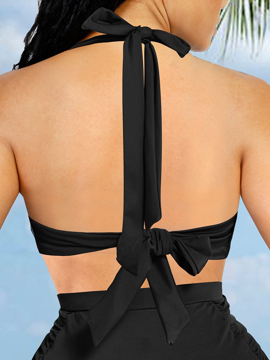 Twist-Knot Tankini Top with Built-In Bra