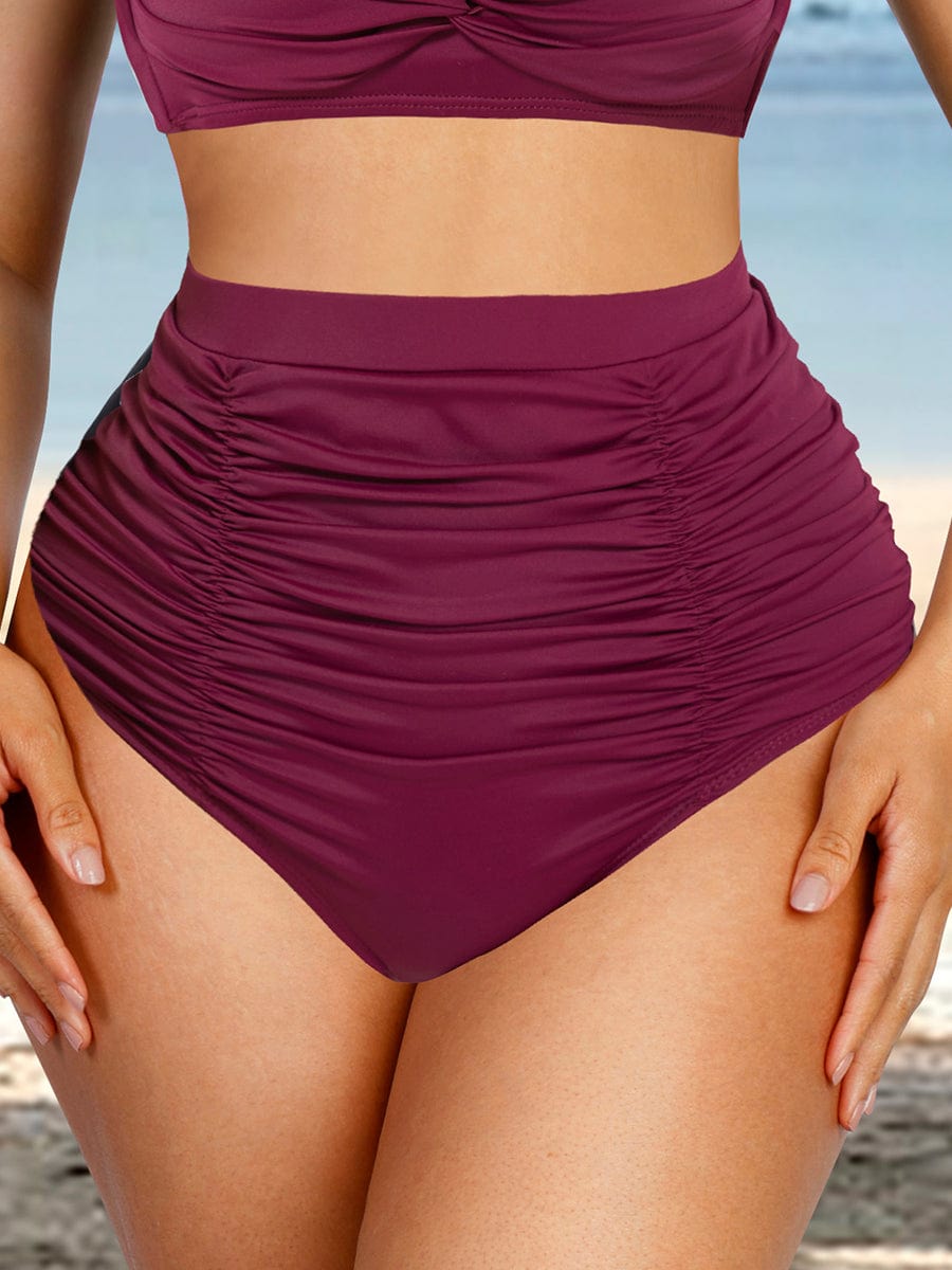 High-Waist Tummy Control Swim Bottoms