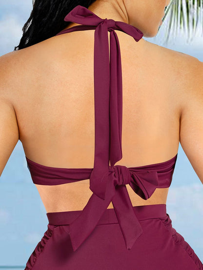 Twist-Knot Tankini Top with Built-In Bra