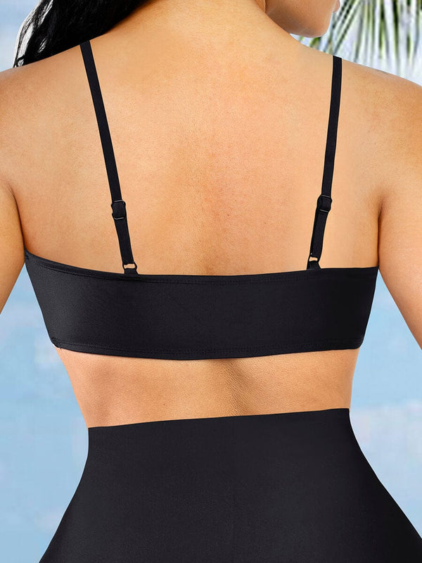 Cross-Front Sculpting One-Piece Swimsuit