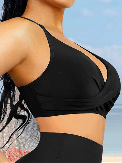 Cross-Front Sculpting One-Piece Swimsuit