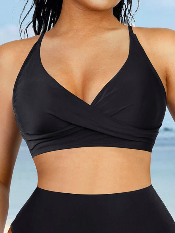Cross-Front Sculpting One-Piece Swimsuit