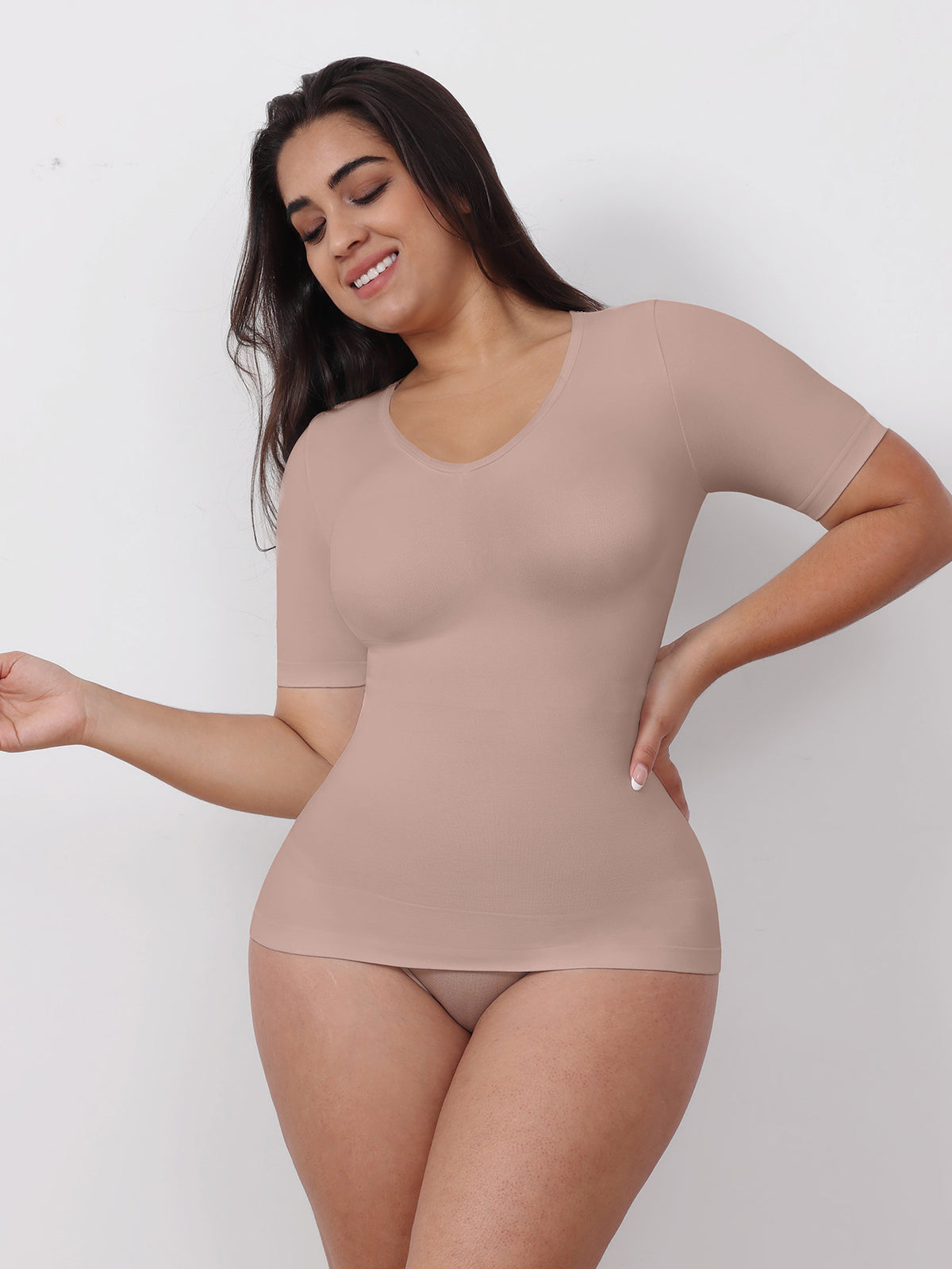 Body Curvy™ Seamless V-Neck Shaping T-Shirt