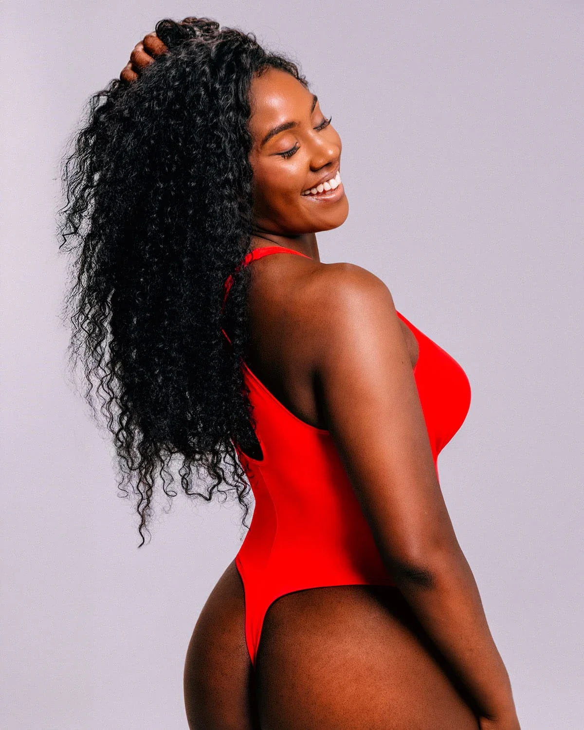 Deep V-Neck Cross Back Thong Bodysuit