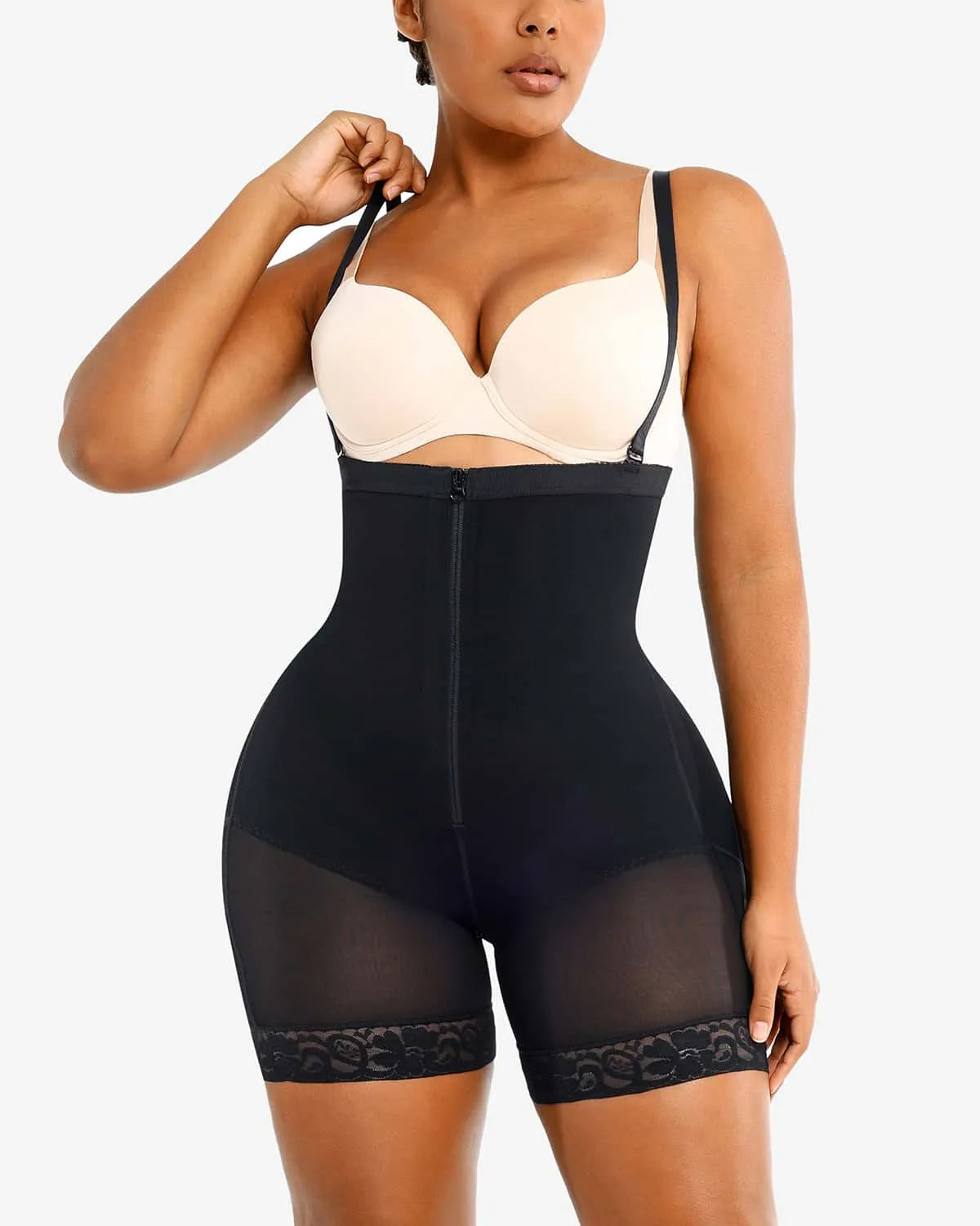 High-Waisted Firm Tummy Compression Mid Thigh Short