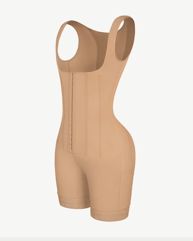 Body modelator cu bust deschis și balene flexibile