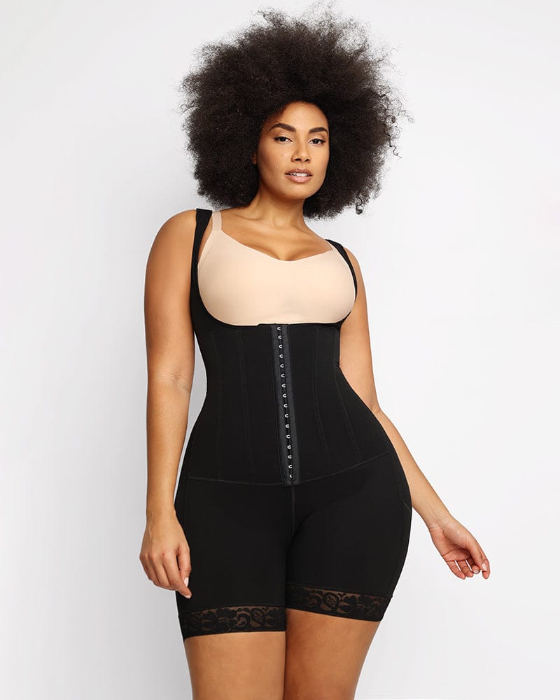 Body modelator cu bust deschis și balene flexibile