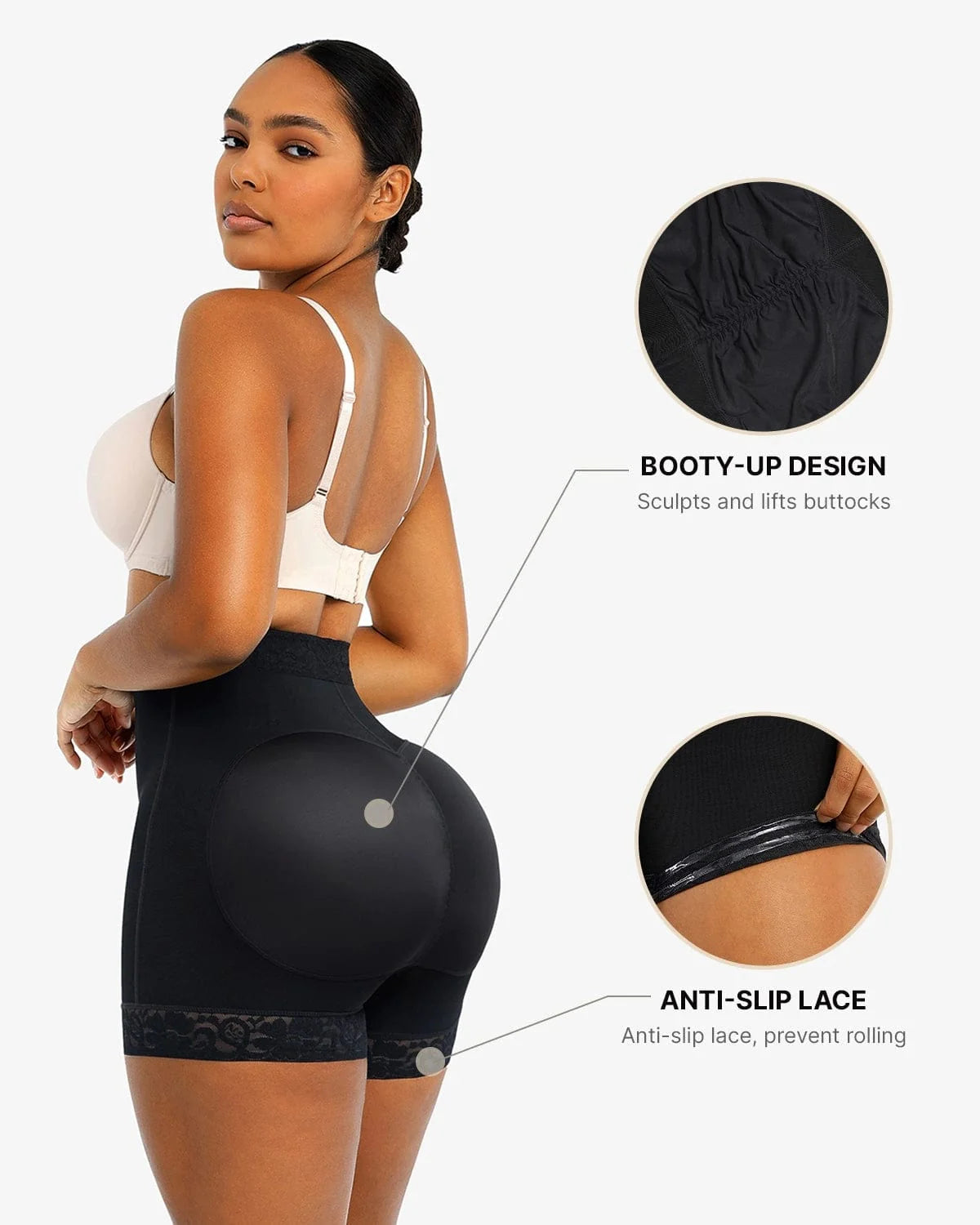 Lace Steel Boned Butt Enhancer Short