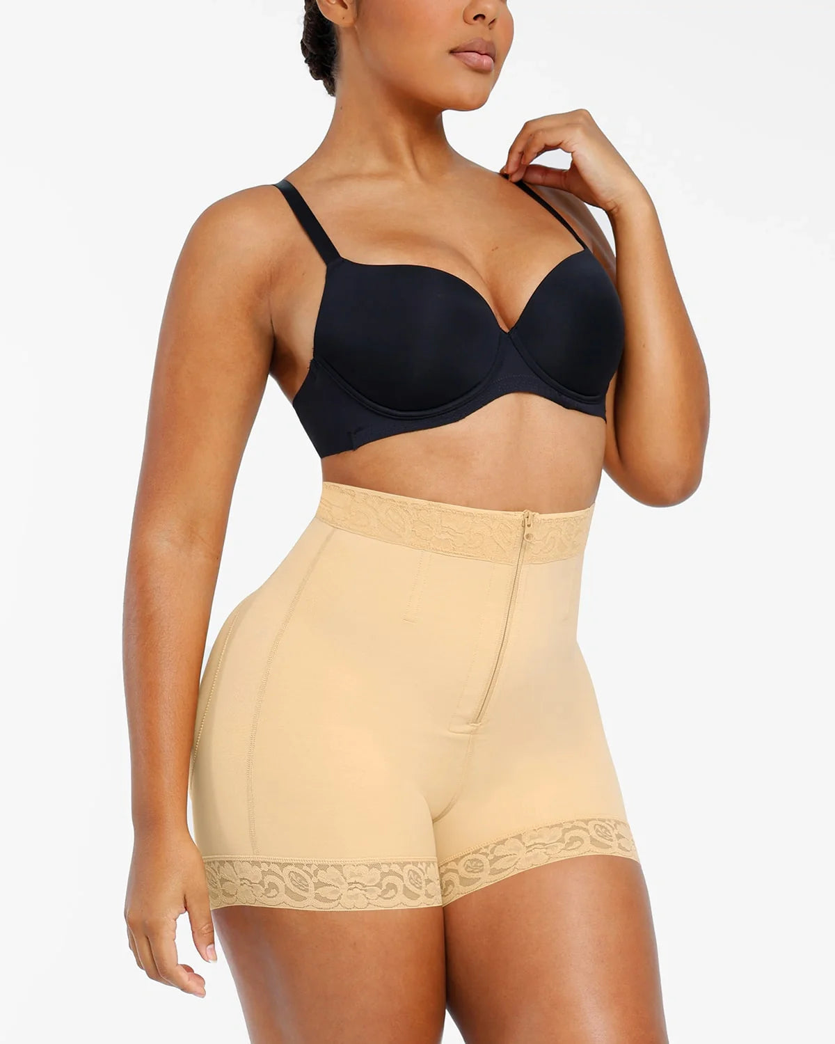 Lace Steel Boned Butt Enhancer Short