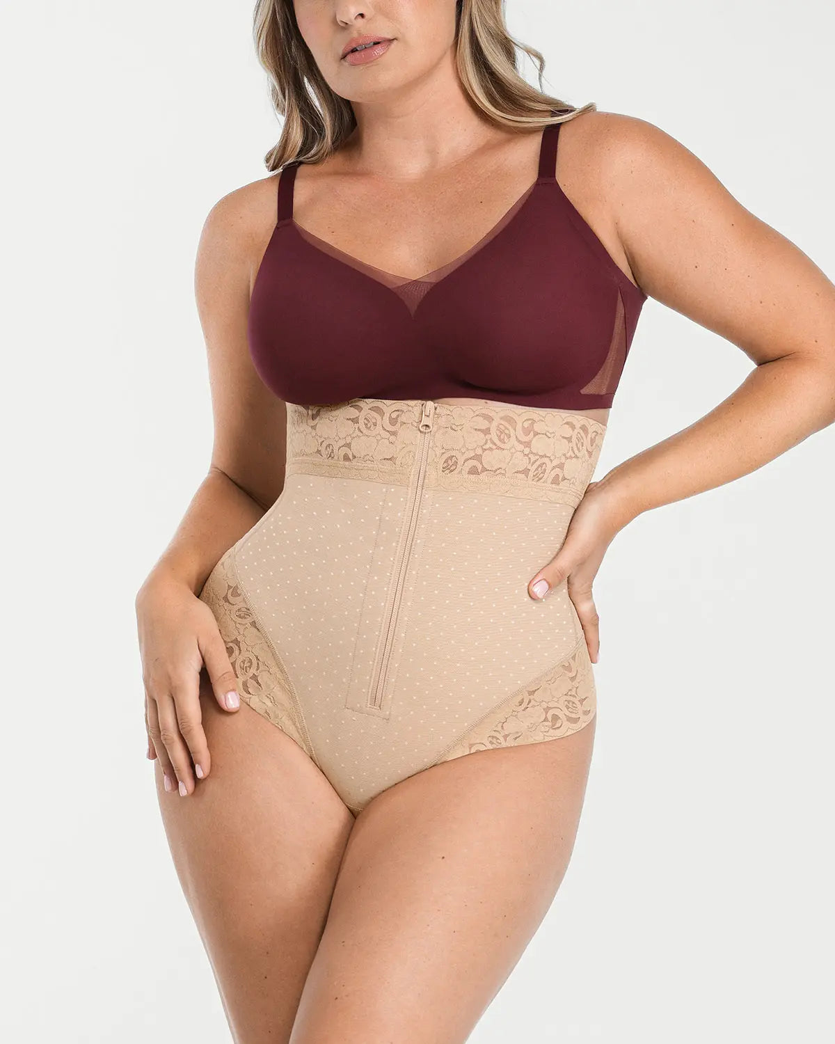 High-Waisted Polka Dot Shaping Thong