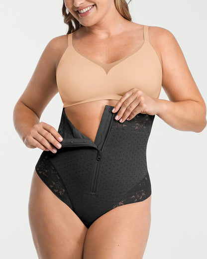 High-Waisted Polka Dot Shaping Thong