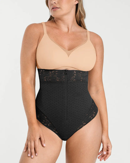 High-Waisted Polka Dot Shaping Thong