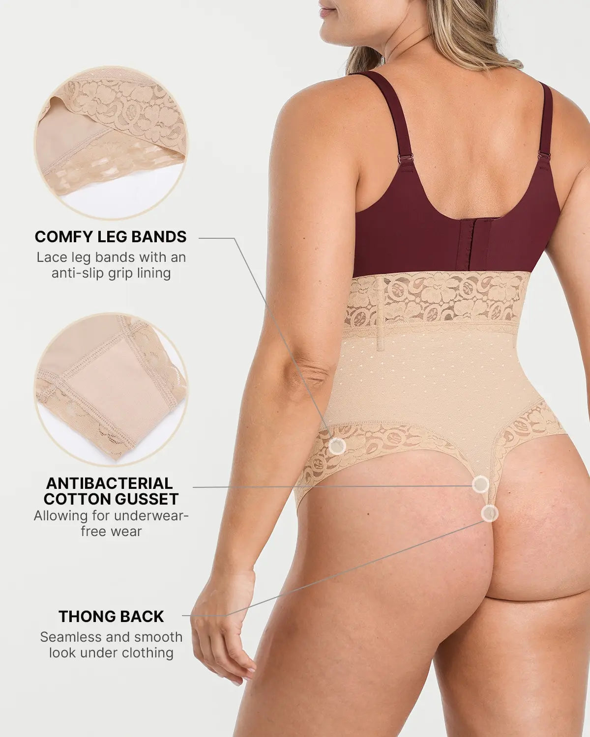 High-Waisted Polka Dot Shaping Thong