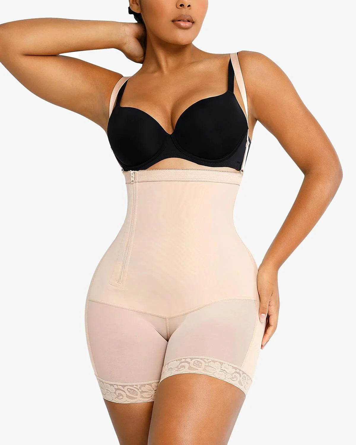 Plus Curve Side Zipper Short