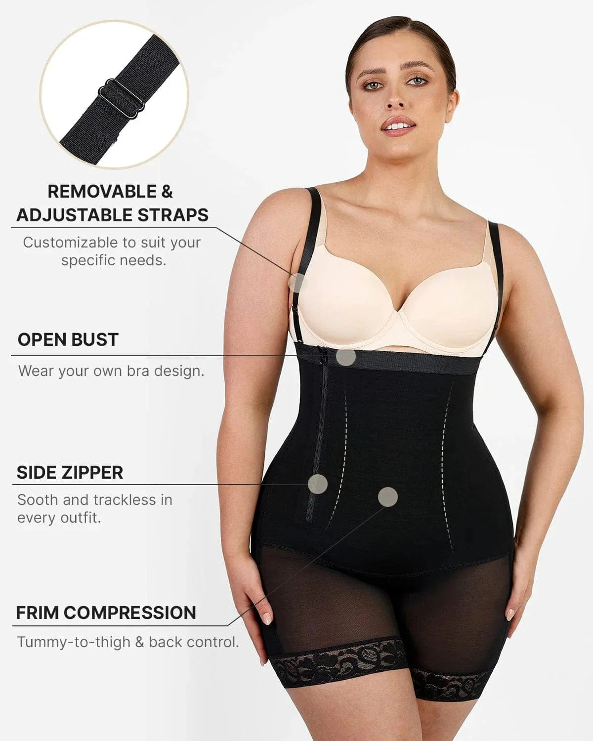 Plus Curve Side Zipper Short