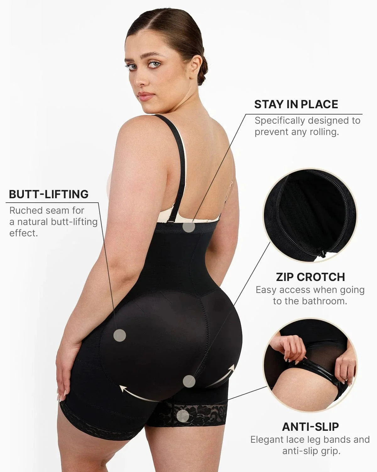 Plus Curve Side Zipper Short