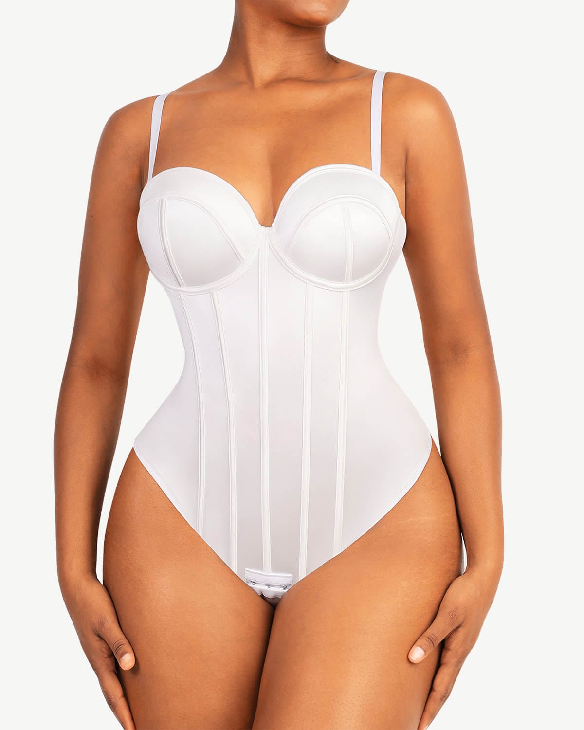 Retro-style Cupped Bra-free Thong Bodysuit