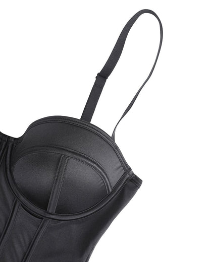 Retro-style Cupped Bra-free Thong Bodysuit