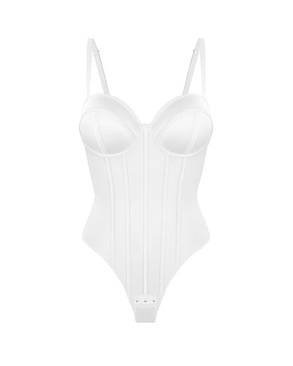 Retro-style Cupped Bra-free Thong Bodysuit