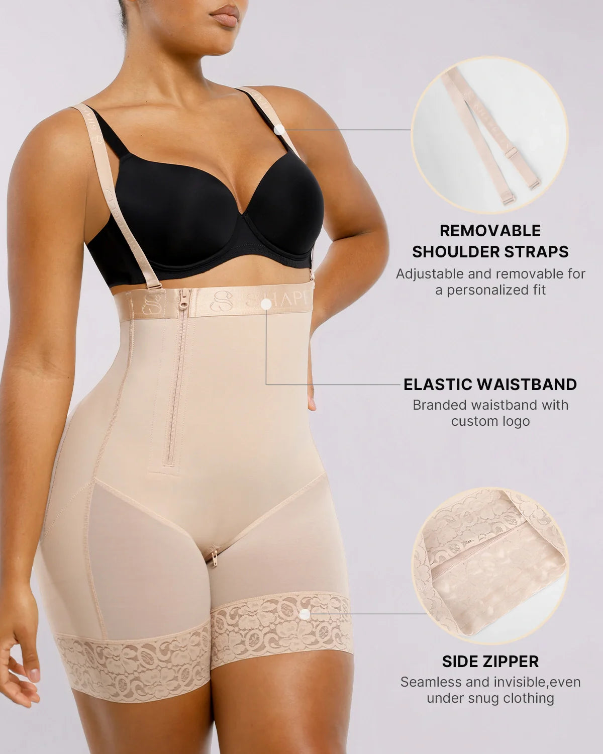 Postpartum Side Zipper Support Short