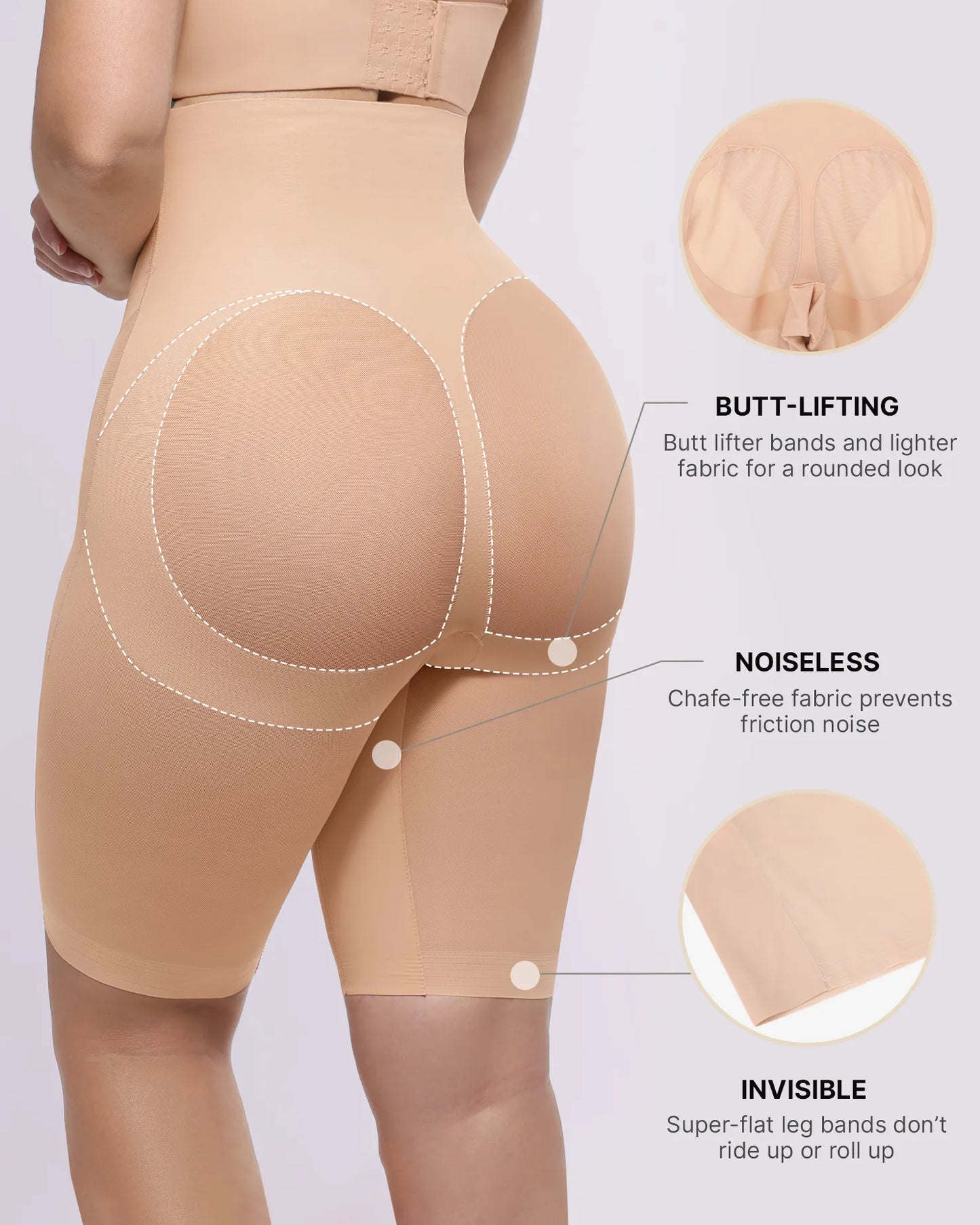 MeshSmooth™ Butt-Lifting Above-Knee Short