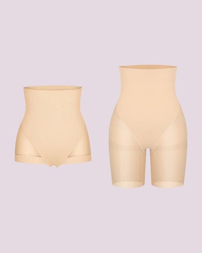 High-Waisted  Brief + Mid Thigh Short