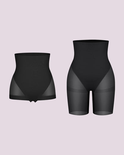 High-Waisted  Brief + Mid Thigh Short