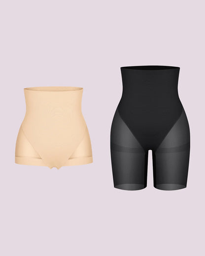 High-Waisted  Brief + Mid Thigh Short