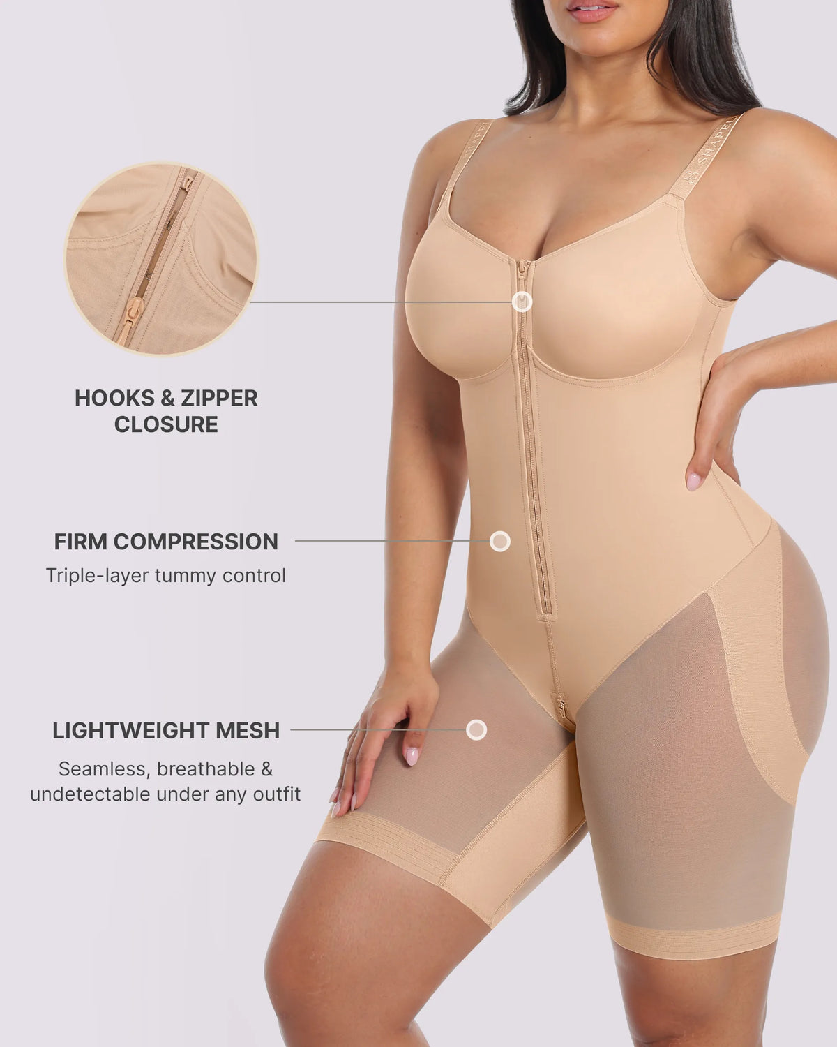 Body Modelador Hourglass de Corpo Inteiro até à Coxa