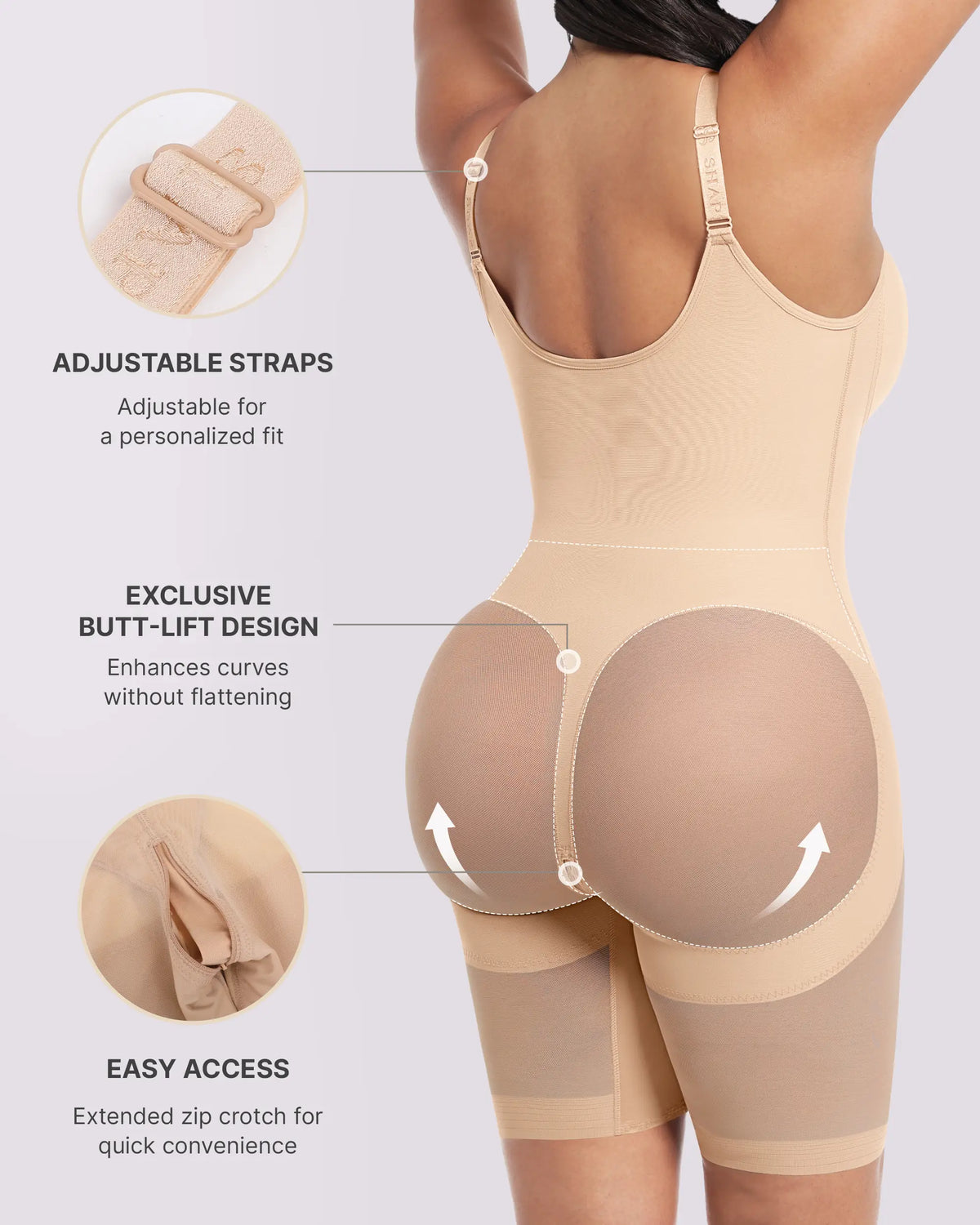 Body Modelador Hourglass de Corpo Inteiro até à Coxa