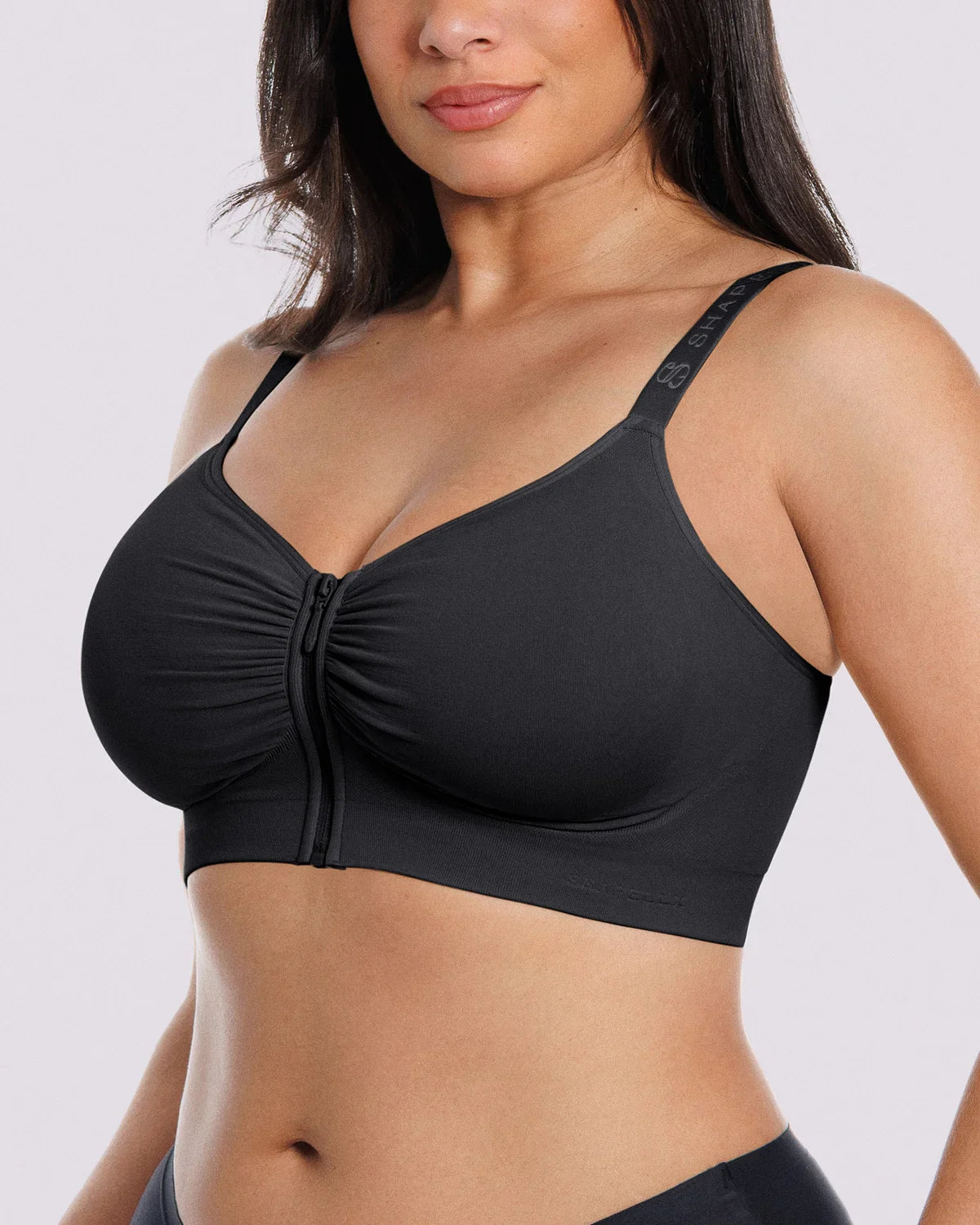 Skin Flow Front-Zipper Wireless Bra