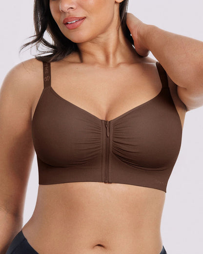 Skin Flow Front-Zipper Wireless Bra