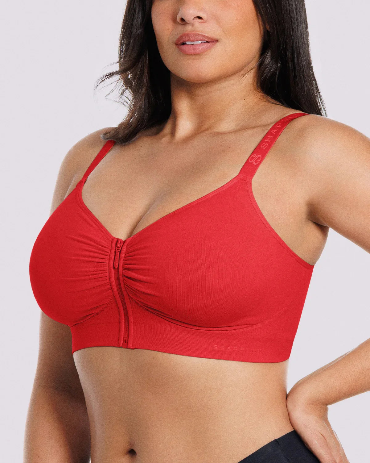 Skin Flow Front-Zipper Wireless Bra