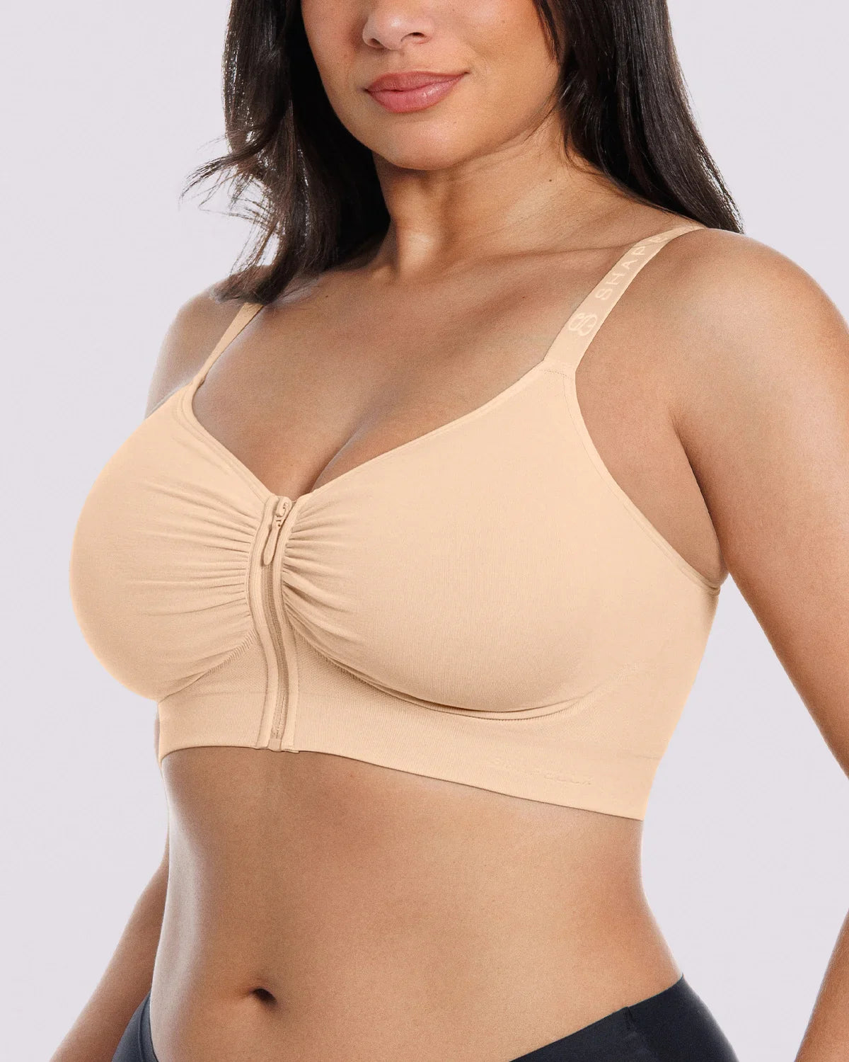 Skin Flow Front-Zipper Wireless Bra