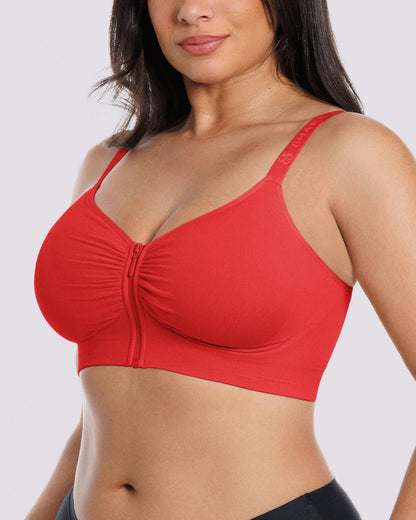 Skin Flow Front-Zipper Wireless Bra