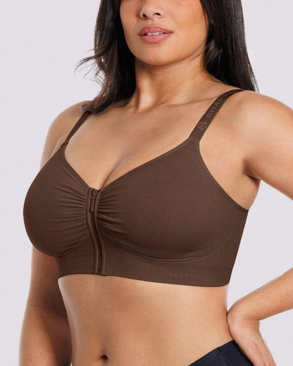 Skin Flow Front-Zipper Wireless Bra