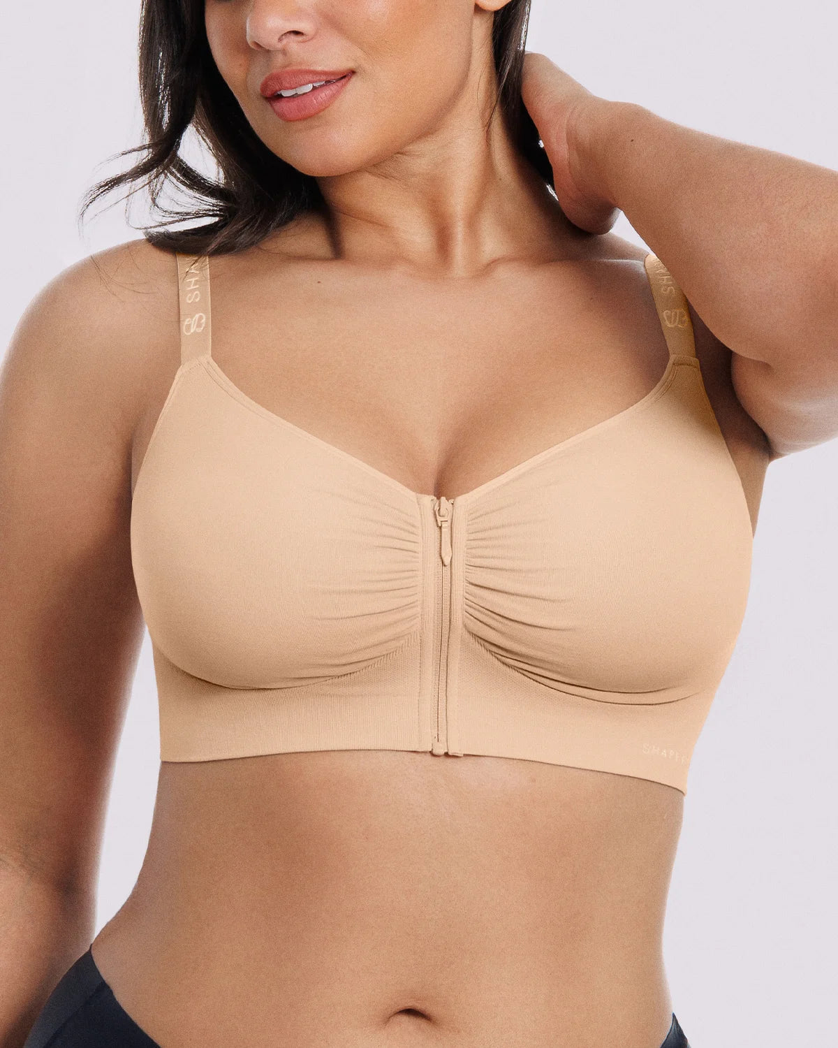 Skin Flow Front-Zipper Wireless Bra