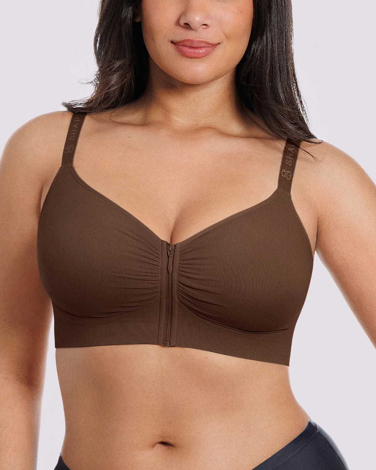 Skin Flow Front-Zipper Wireless Bra