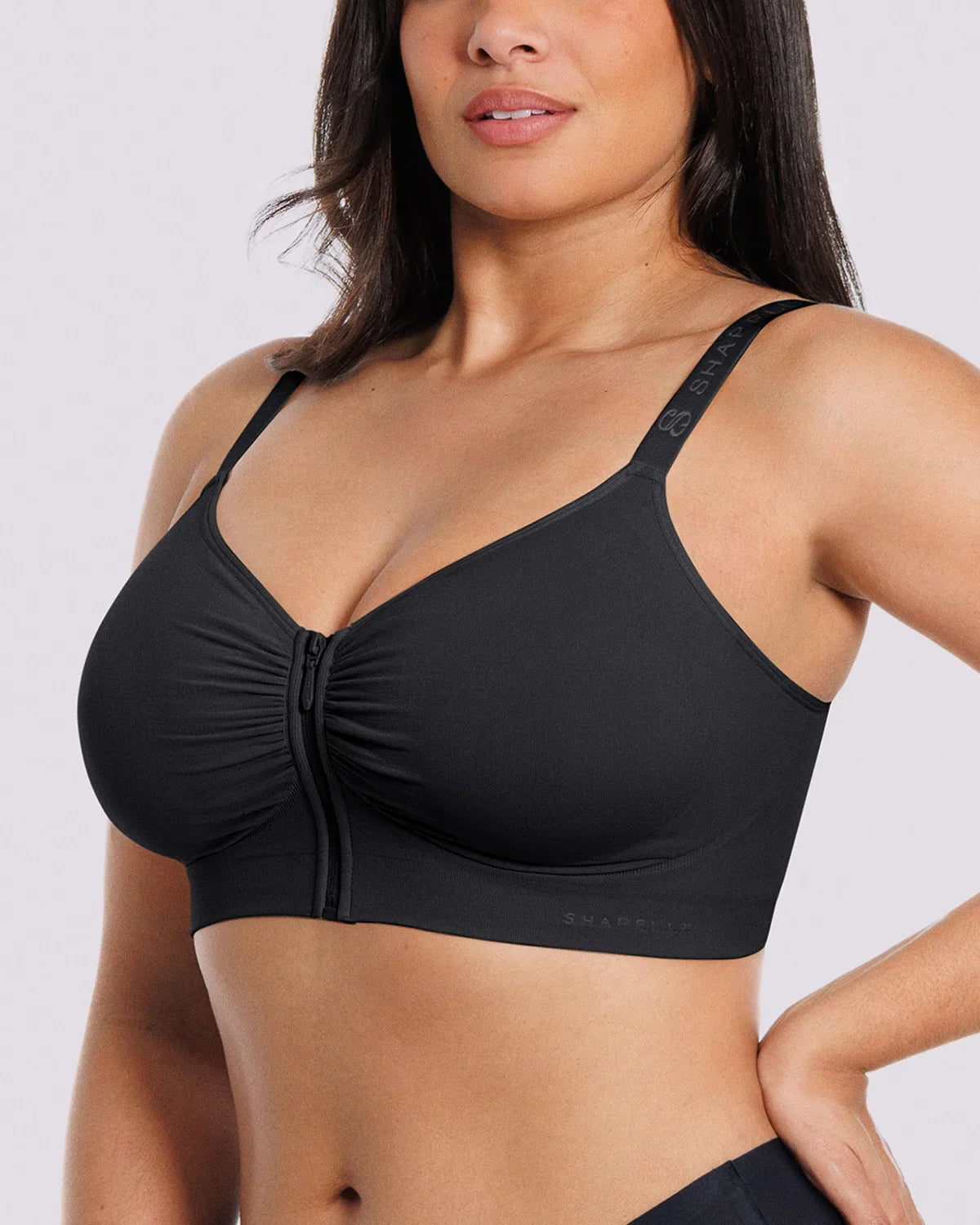 Skin Flow Front-Zipper Wireless Bra