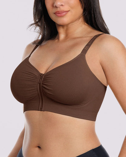Skin Flow Front-Zipper Wireless Bra