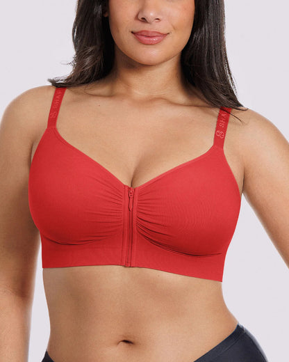 Skin Flow Front-Zipper Wireless Bra