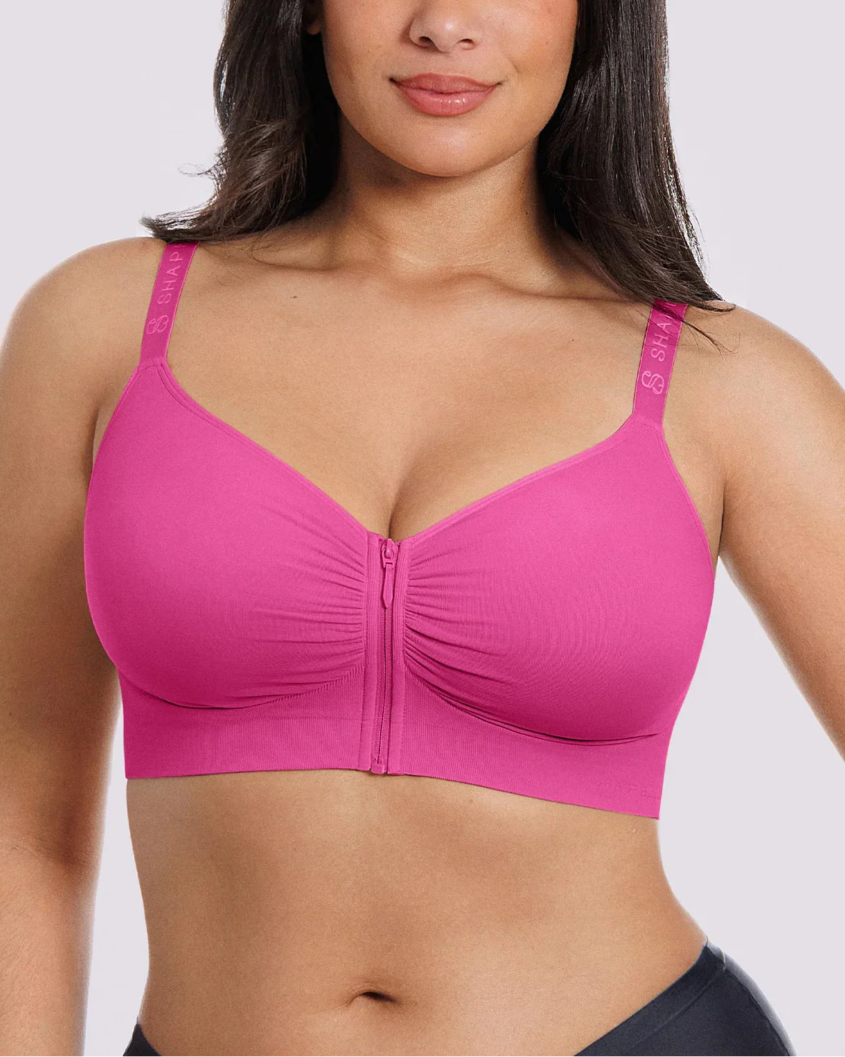 Skin Flow Front-Zipper Wireless Bra
