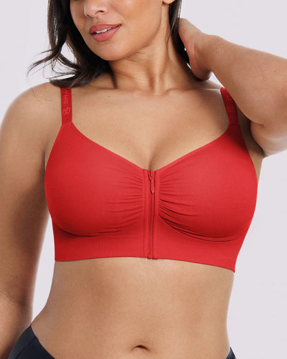 Skin Flow Front-Zipper Wireless Bra