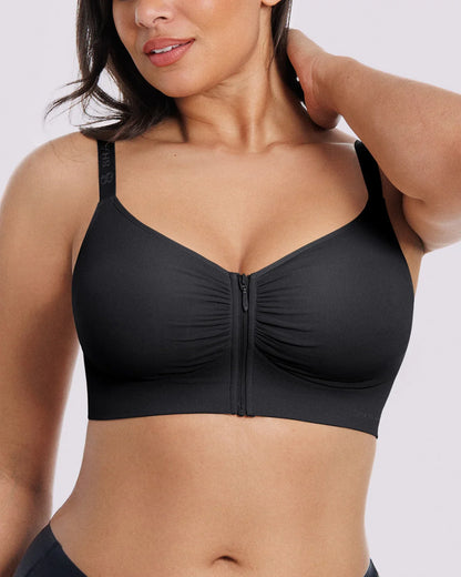 Skin Flow Front-Zipper Wireless Bra
