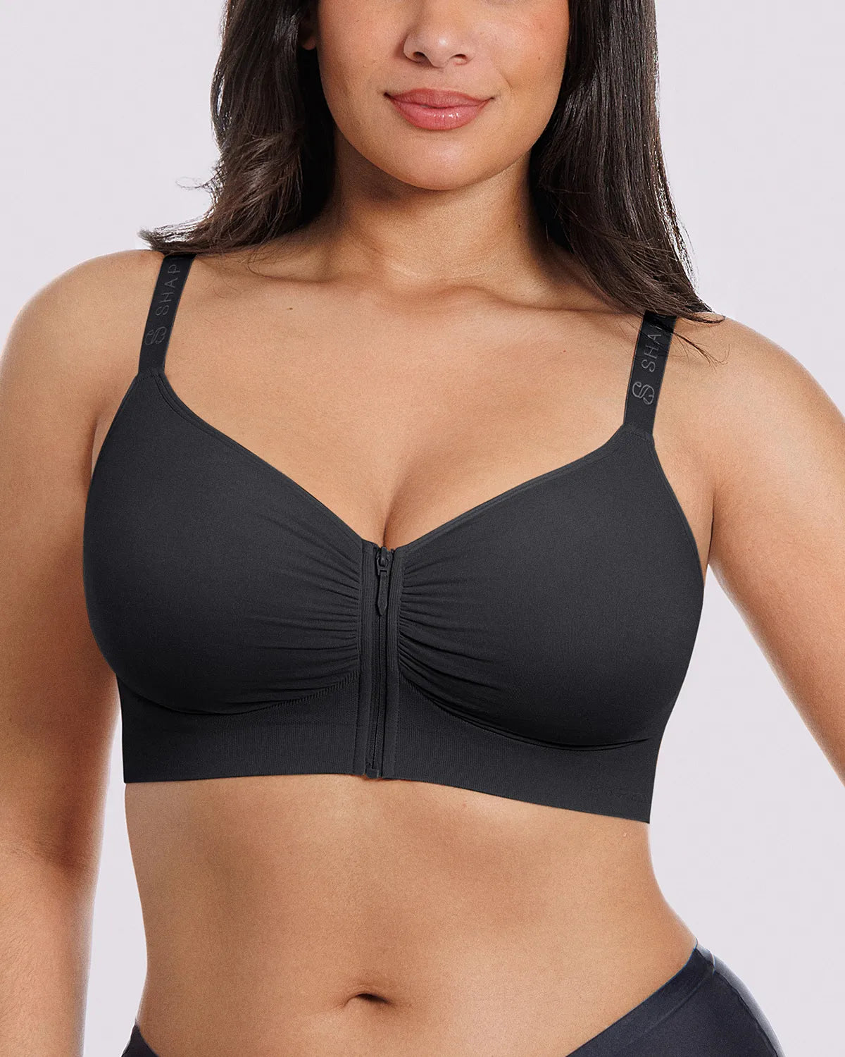 Skin Flow Front-Zipper Wireless Bra