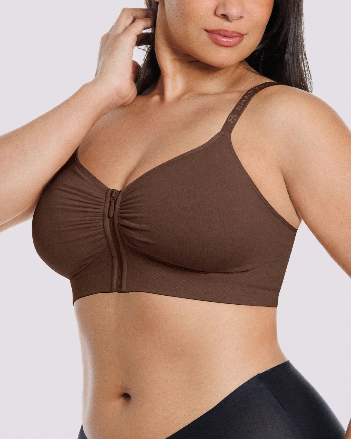 Skin Flow Front-Zipper Wireless Bra