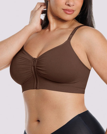 Skin Flow Front-Zipper Wireless Bra